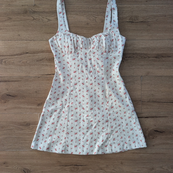 Floral Mini Dress with Square Neckline - Picture 2 of 6